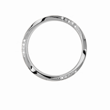 Christina Design London Collect blank Wave Top Ring med 15 hvide safirer